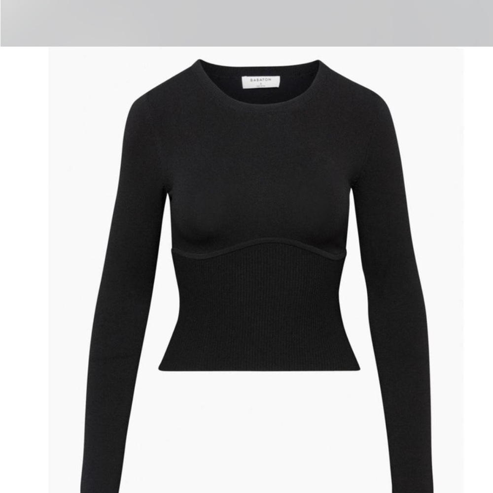 Aritzia Black Long Sleeve Crop Sweater